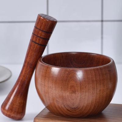 China Sustainable Kitchen Herb and Spice Plants Naturally Med Olive Wood Rustic Mini Mortar and Pestle for sale