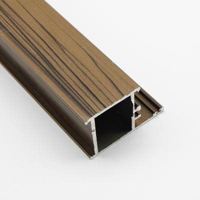 China Decorations Manufacturer Supply Aluminum Profile Wood Grain Finish Aluminum Profile For Windows for sale