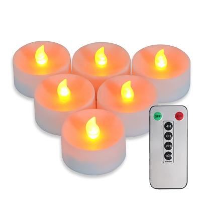 China AAA battery with longer runtime ; remote control & timer functions 2.2'' Flameless Flickering Electric LED Tea Light Candles with Remote Control, AAA Battery Operated, Warm Yellow for Christmas for sale