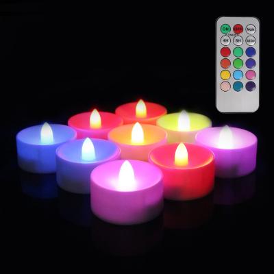 China AAA battery with longer runtime ; remote control & timer functions Long Lasting 6PCS Color Changing Realistic Flickering Flameless Led Tea Light Tealight Remote Candles with Batteries for Party for sale