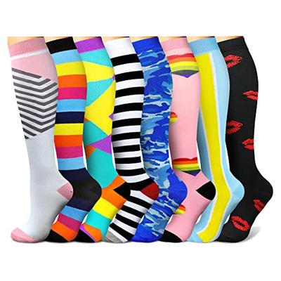 China 15-20 mmHg Girls Breathable Nylon Happy Socks Cartoon Compression Tube Wholesale Cute Socks Long for sale