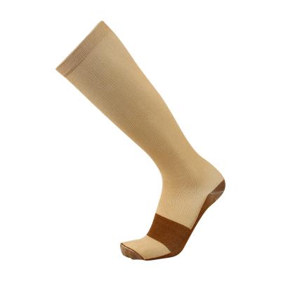 China High Quality Long Copper Breathable Anti Slip Sweat Absorbent Soft Football Compression Socks For Men for sale