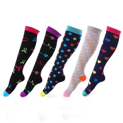 China Wholesale Custom Colorful Breathable Knee High Fashion Socks Fashion Sports Basketball Basketball Compression Running Medical Socks for sale