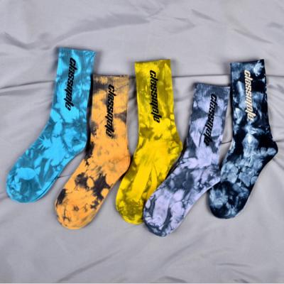 China QUICK DRY Custom High Quality Custom High Quality Dye Tie Dye Logo Printing China Factory Cotton Polyester Socks Men Sport Designer Socks for sale