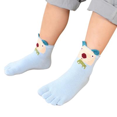 China wholesale cotton fashion kids cute funny cheap boys QUICK DRY five fingers cartoon toe kids healthy socks for sale