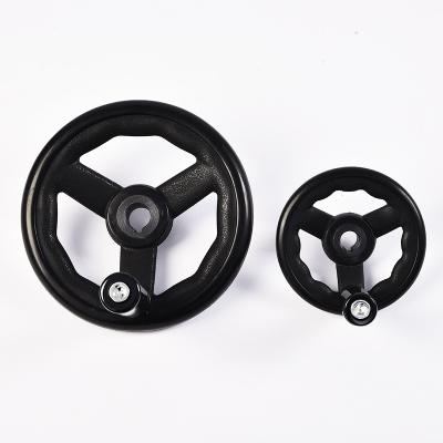 China Round Type Solid Rim Handle Wheel ID16MM Bakelite Industrial Hand Wheel for sale