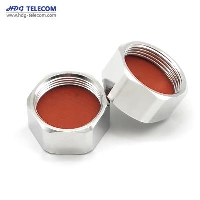 China Brass with ternary alloy-plated 7/16 DIN metal female connector dust cap, protective cap, terminal cap for sale