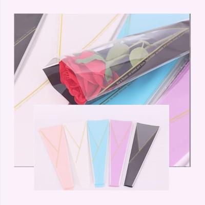 China Recyclable Clear Custom Printing New Design Opp Bag Bouquet Rose Diy Packaging Flower Sleeve for sale