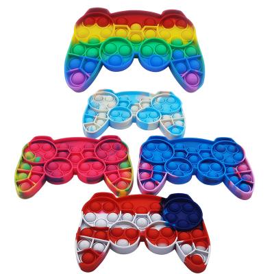 China Relieve Stress Newcomer Office Anti Stress Toy Camo Print Silicone Bubble Wiggle Toy Tie Dye Game Controller Gamepad Toys for sale