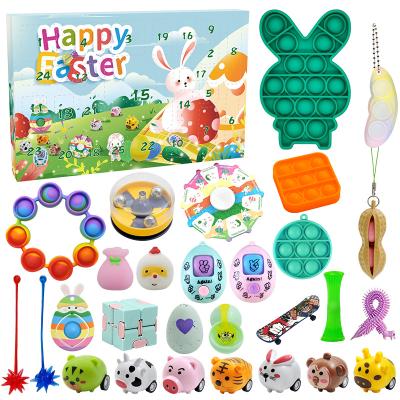 China Relieve Stress In Running Fast Delivery Custom Kids Easter Busy Person Toy 25Pcs Set Advent Calendar Bubble Fidget Toy Busy Person Set for sale