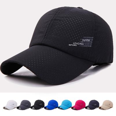 China Summer COMMON Unisex Thin Baseball Cap Quick Dry With Holes Mens Womens Sports Solid Color Breathable Cool Hat for sale