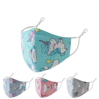 China Outdoor Activities Shape 3 Ply High Quality Cute Washable 3d Fabric Kids Face Maskes Unicorn Cotton Kids Washable Mouth Maskes For Childre for sale