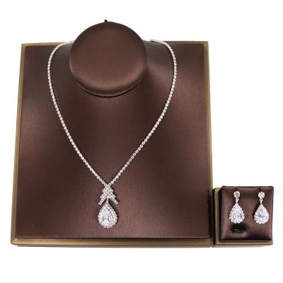 China TRENDY High Quality Rhinestone Women Bridal Earrings Necklace Sets For Wedding Jewelry for sale