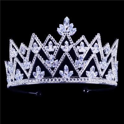 China Shiny Princess Tiaras and Crowns Fashion Zircon Crown High Quality Bridal Pageant Trendy Rhinestone Tiaras for sale