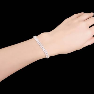 China TRENDY Rhinestone Multi-row Rhinestone Water Tennis Bracelet Full Drill Shiny Fashion Women Hand Jewelry for sale