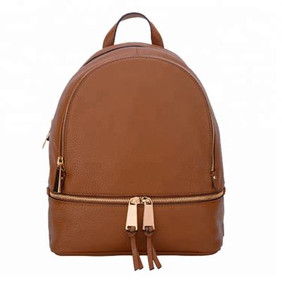 China OEM Waterproof Good Quality Metal Logo Full Grain Leather Backpack With Bottom Compartment for sale