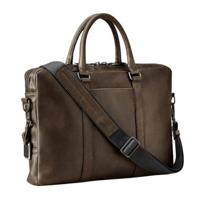 China Luxury GENUINE LEATHER men's business laptop briefcase ODM OEM men's real briefcase bag good quality leather messenger bag for sale