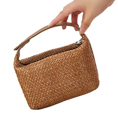 China 2021 Straw Home Straw High Quality Mingway Travel PP Straw Bag Portable Large Capacity Cosmetic Make Up Case Bag For Ladies for sale