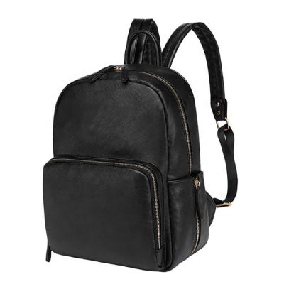 China Mingway Water Resistant Most Popular Fashion Classic Leather High Quality Women Backpack Bag Black Vegan Mommy Diaper Bags for sale