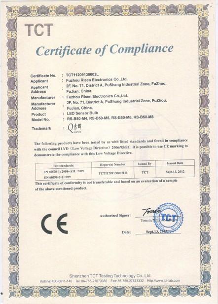 CE - Fuzhou Risen Electronics Co., Ltd.