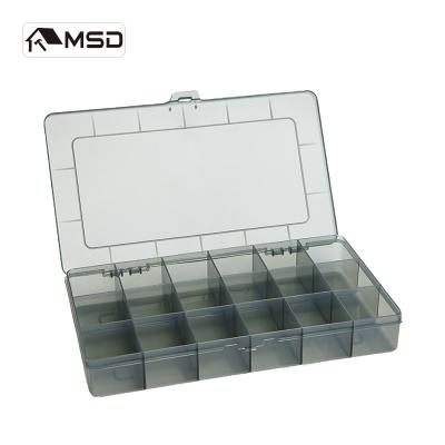 China Plastic Clear White Grids DIY 18 Storage DIY Tool Box Screws Spare Part Jewelry Earring Case Container for sale