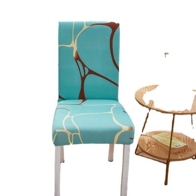 China Spandex Home Fabric Polyester High Stretch Dining Room Decor Elastic And Removable Chair Cover for sale