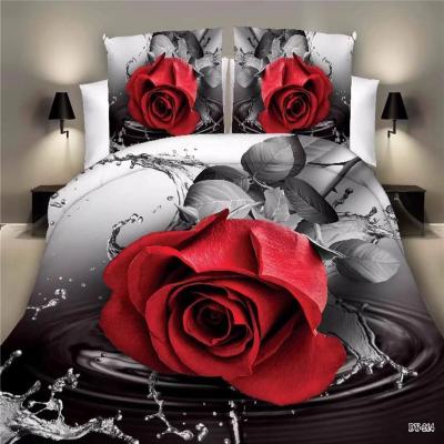 China Disposable 3D Flower Printed 100% Microfiber Polyester Bedding 3D Comforter Cover Set and 3D Comforter Set for sale