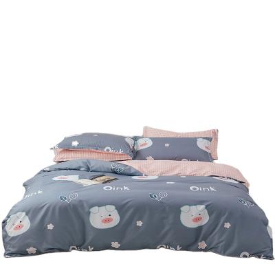 China Nondisposable Kids Bedding Piece Cartoon Pig Printed New Design Korea Japan Duvet Cover Hot Selling Bedding Set for sale