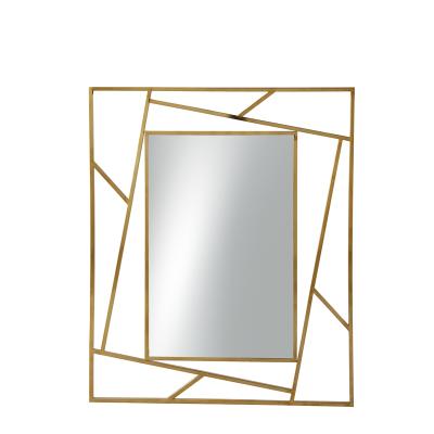 China Industrail Simple Modern 2022 Modern Luxury Stainless Steel Chrome Wall Mirrors for sale