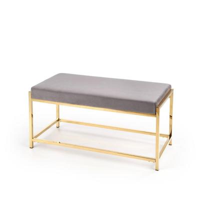 China Modern Custom Metal Frame Style Sofa Rest Stool Velvet Stool Bedroom Gold Gold Bench for sale