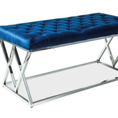 China Modern Home Style Furniture Stainless Steel Leg Bench Modern Bedroom Stool Bench for sale