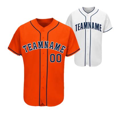 China Best Selling Orange Houston Custom Baseball Jersey For Men Women Antibacterial White Youth for sale