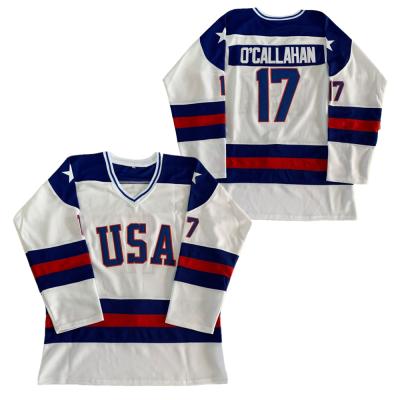 China Shirts & from above & Jerseys Drop Shipping Sewn On Number Name USA 17 O'Callahan Hockey Jersey For Men for sale