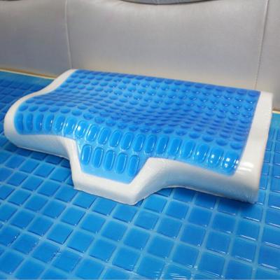 China Anti-Snore Latex 55*35 Silicone Gel Cream Memory Foam Contour Pillow Orthopedic Summer Pillow Cervical Green Anti Cooling Eczema for sale