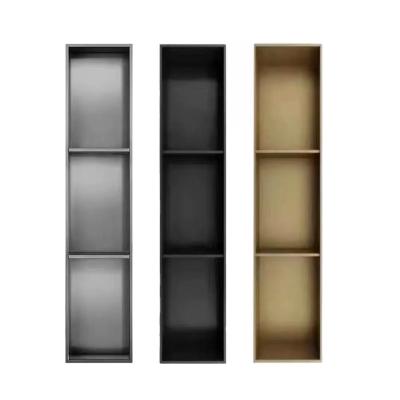 China Beautiful Stainless Steel Modern Design Matte Black Niche Foshan ODM Bathroom Tile Insert Shower Shelf Bathroom for sale