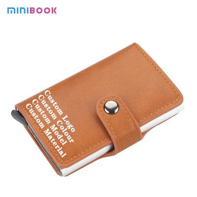 China Fashion Minibook RFID Auto Play Heavy Duty ID Card Holder, Metal Minimalist Elastic Card Holder, Business Card Holder For Men for sale