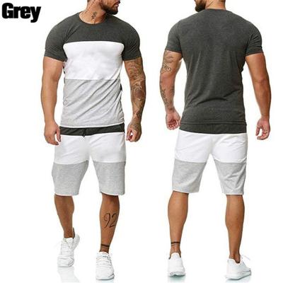 China Custom Logo Men's Breathable T-Shirts Plus Size Men Sets Summer Short Sleeve Tracksuit Plus Size Sets Two Piece Short Jogger Sets For Men for sale