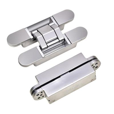 China Modern Hot Sale 3D Door Hinge Aluminum Silver Adjustable Hidden Heavy Duty Invisible Door Hinge for sale