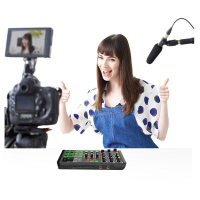 China 12 kinds+4 home custom live professional studio V10 mixer interface USB recording voice switch audio sound card for sale