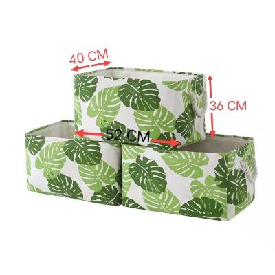 China Canvas Folding Organizer Storage Basket Viable Cotton Fabric Storage Box with Carry Handles for Toys and Clothes for sale