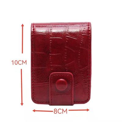 China New Fashion Travel Small Lipstick Cosmetic Case Pouch Portable Bags Make Up Storage Case With Mirror Mini Leather Makeup Storage Opp Bag for sale