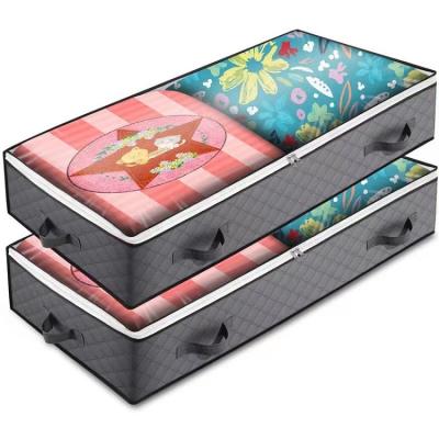 China Transparent Box Cover Durable Dustproof Moisture Proof Finished Visible Foldable Comforter Clothes Storage Bags for sale