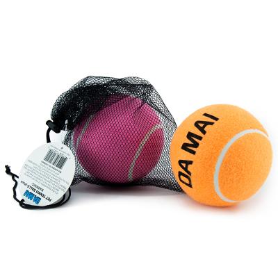 China chemical fiber & Gravim Rubber Print Custom Logo Inflate Jumbo Signature Tennis Ball for sale