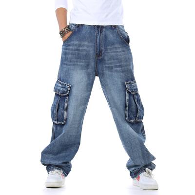 China Wholesale High Quality Light Blue Breathable Men For Big And Tall Clothing Men's Loose Jeans for sale