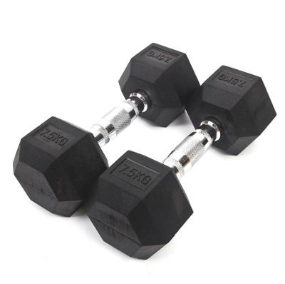 China Home Gym Commercial Weight Fitness Direct Selling Spot Use Rubber Hex Dumbbell Iron Hex Dumbbell for sale