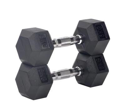 China Factory Wholesale 20kg Mancuernas Universal Gym Hex Dumbbell Rubber Coated Set for sale