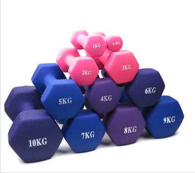 China Plastic Dip Into The Home Hot Selling Women's Dumbbell Gym Color Non-Slip Dip Hex Dumbbells for sale