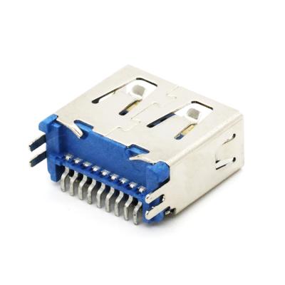 China Outdoor USB 3.0 A Type Vertical Socket Connector 9 Pin PCB Mount Female Connector U03-AFXAXX-1008-V1 for sale