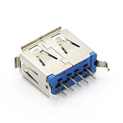 China Vertical Type 9P 9 Position USB 3.0 A Female Receptacle Socket Connector PCB Through Hole Mount U03-AFXAXX-1004 for sale