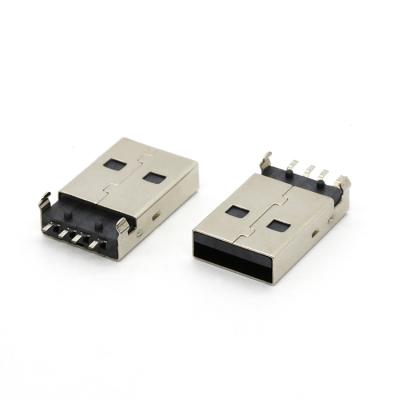 China PCB 4Pin USB 2.0 Type A Male Connector 90 Degree SMT Short Body for sale